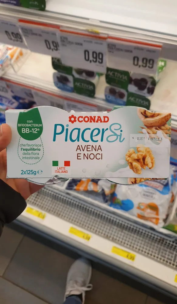 Piacersi conad yogurt avena e noci