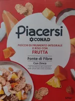 Fiocchi di frumento integrale e riso con frutta