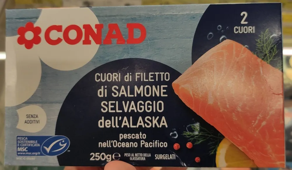 Cuori di Filetto di Salmone Selvaggio dell'Alaska