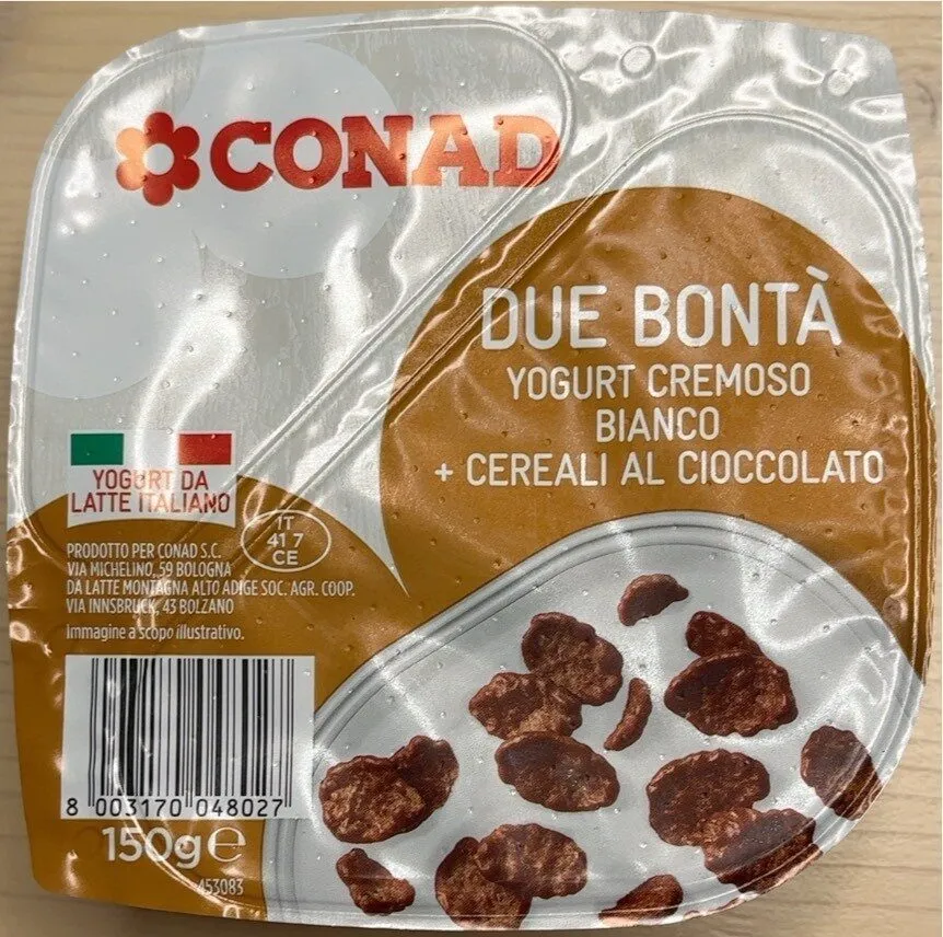 Yogurt bianco + cereali al cioccolato