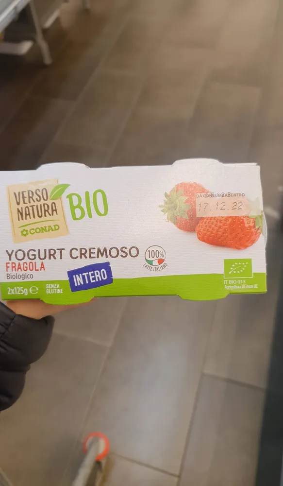 Yogurt cremoso verso natura bio fragola
