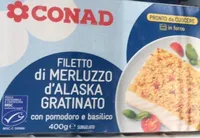 Filetto di Merluzzo d'Alaska Gratinato con pomodoro e basilico