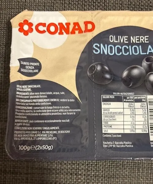 Olive nere snocciolate