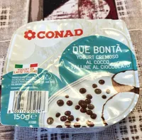 Due bontà yogurt cremoso al cocco + palline al cioccolato