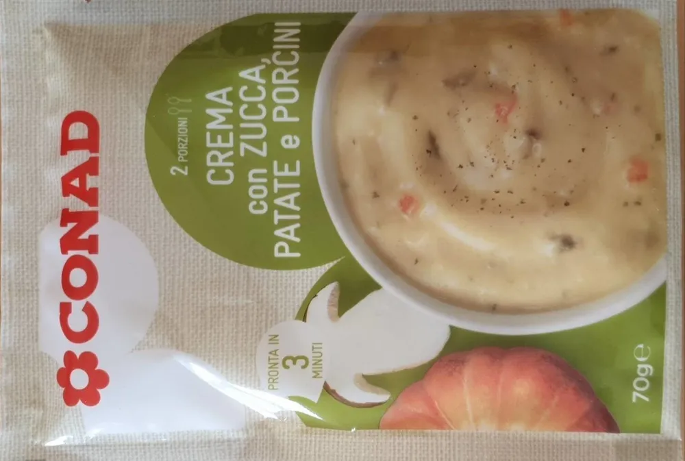 Crema con zucca patate e porcini
