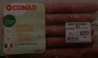 Salsiccia con tacchino pollo e suino