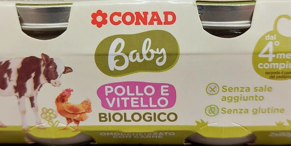 Omogeneizzati pollo e vitello biologico
