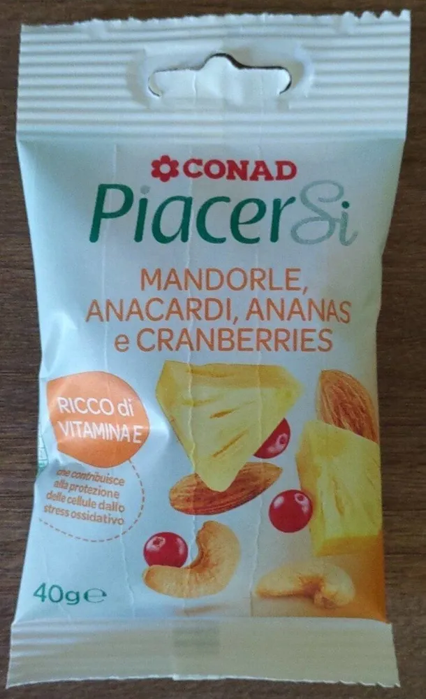 Mandorle Anacardi Ananas e Cranberries