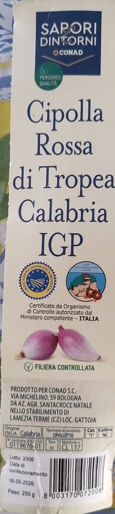 Cipolla Rossa di Tropea Calabria IGP