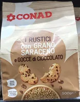 Biscotti frollini con gocce di cioccolato e grano saraceno