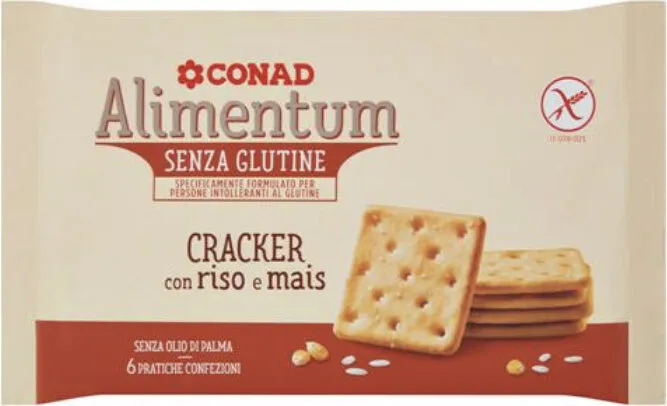 Cracker con riso e mais senza glutine