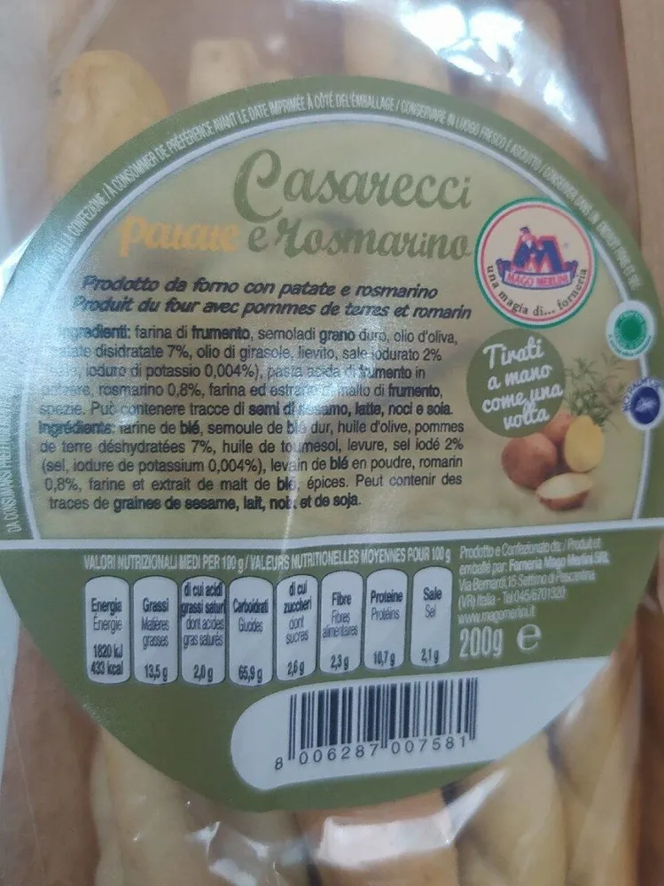 Casarecci patate e rosmarino
