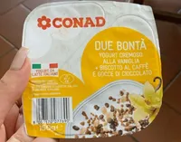 Yogurt alla vaniglia + biscotto al caffè e gocce di cioccolato