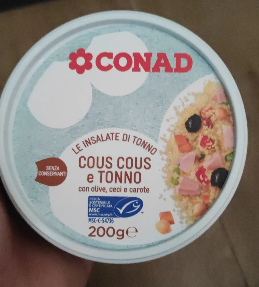 Cous Cous e Tonno  con olive,ceci e carote