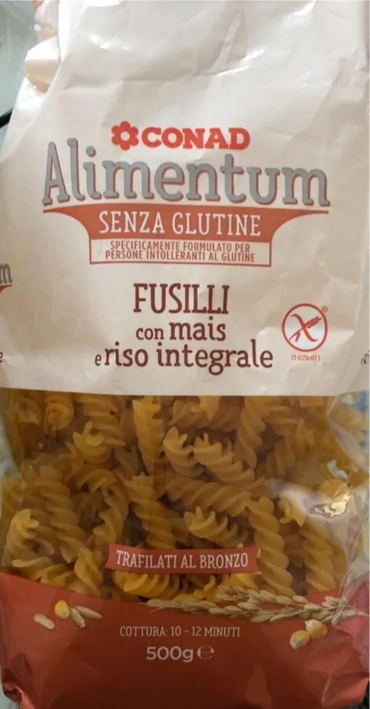 Fusilli con mais e riso integrale