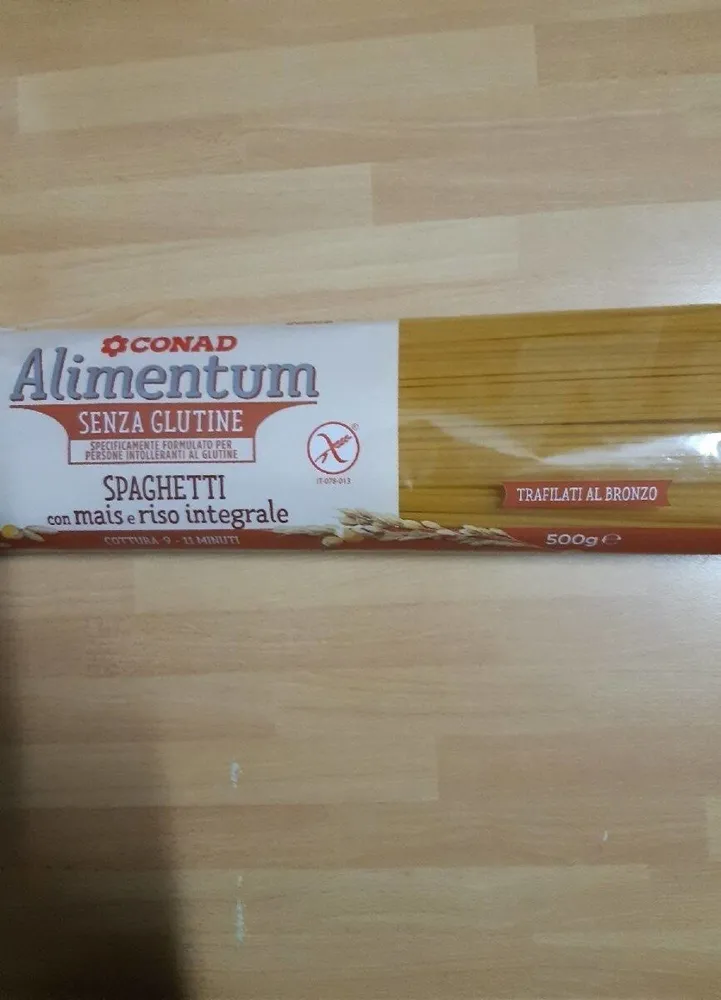 alimentum senza glutine spaghetti con mais e riso integrale