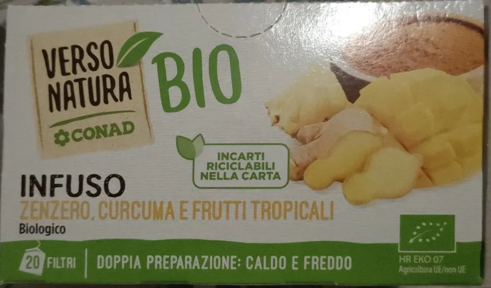 Infuso zenzero curcuma e frutti tropicali