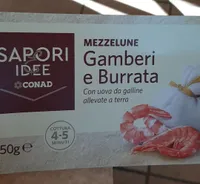 Mezzelune gamberi e burrata