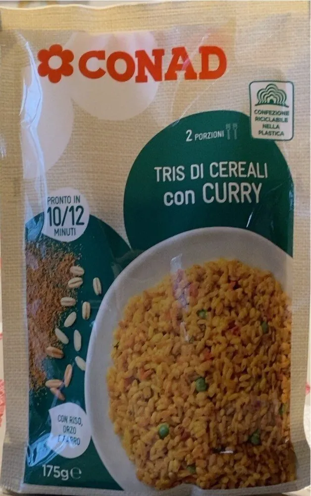 Tris di cereali con curry