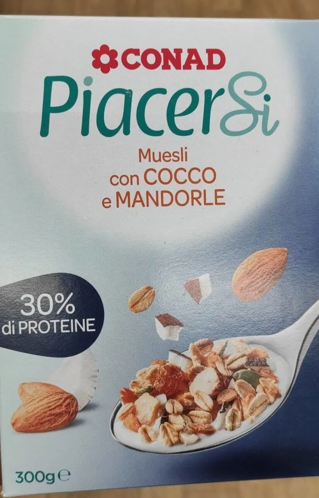 muesli con cocco e mandorle