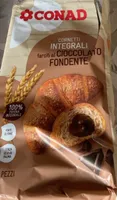 cornetti integrali farciti al cioccolato fondente
