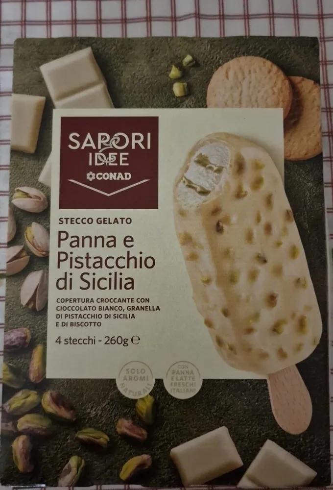 Stecco gelato panna e pistacchio di Sicilia