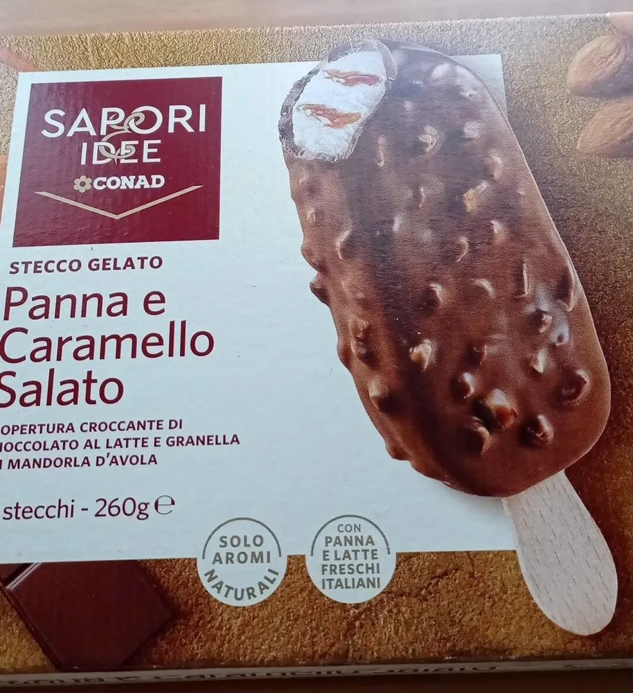 Stecco gelato panna e caramello salato