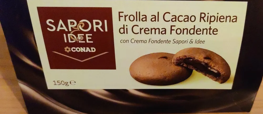Frolla al cacao ripiena di crema fondente
