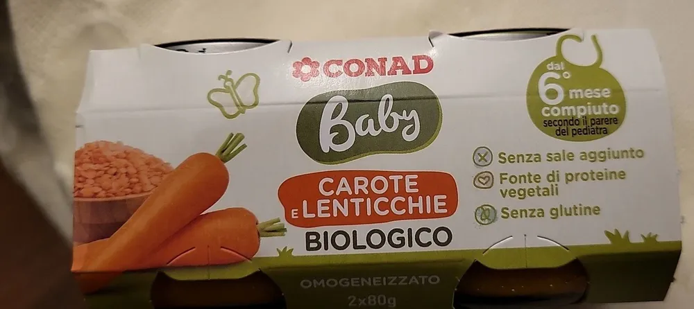 carote e lenticchie baby