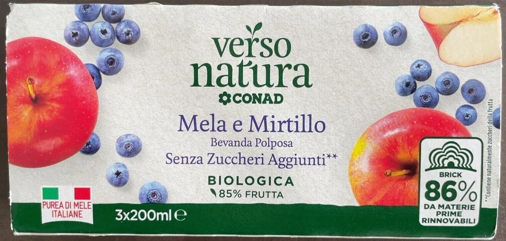 Succi mela e mirtillo