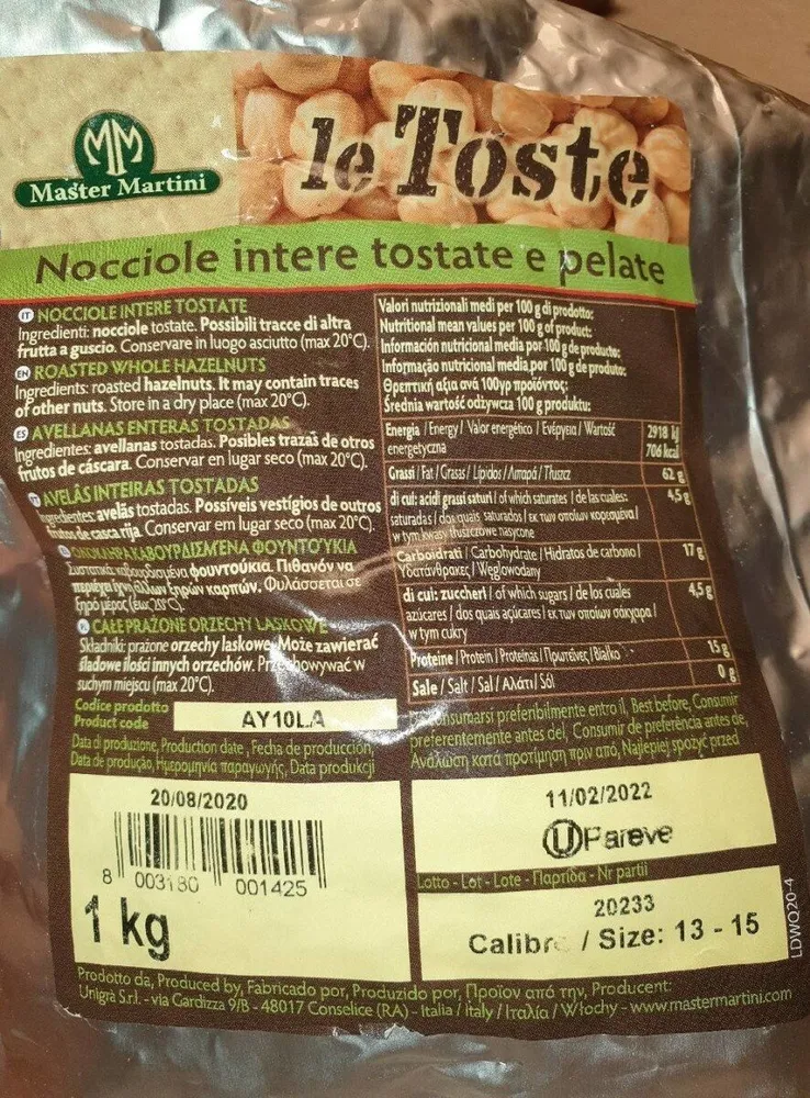 Le Tostate - Nocciole intere tostate pelate