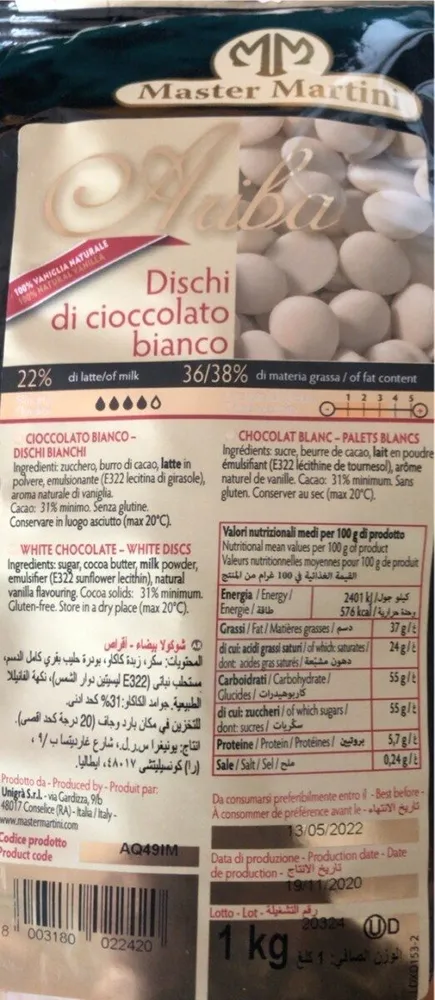 Dischi di cioccolato bianco