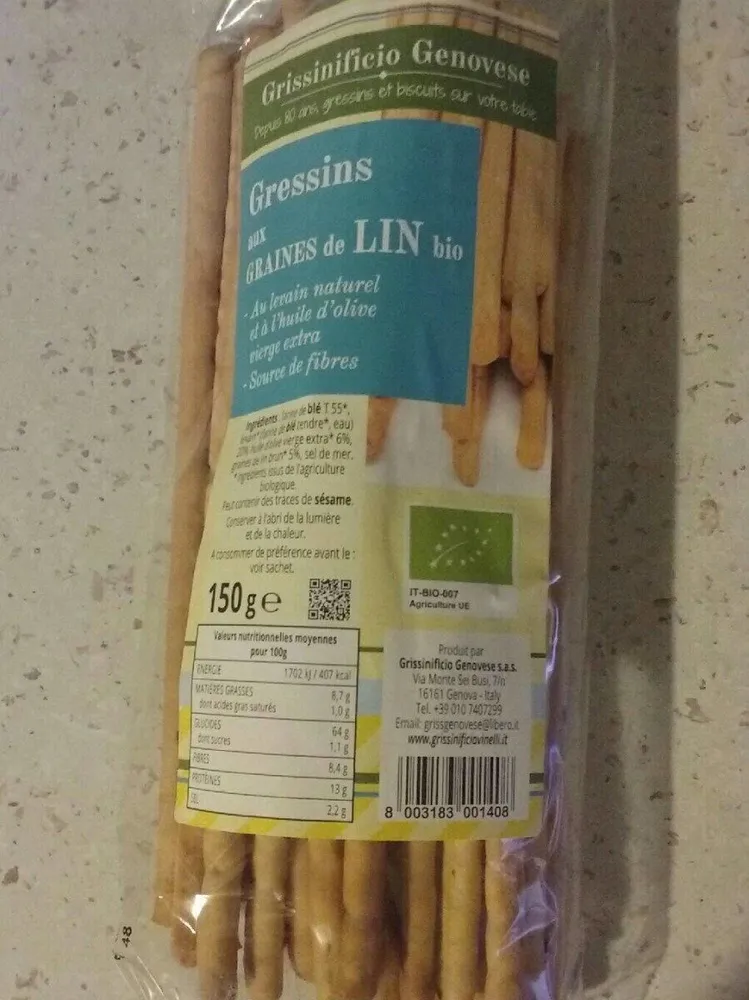 Gressins aux graines de lin