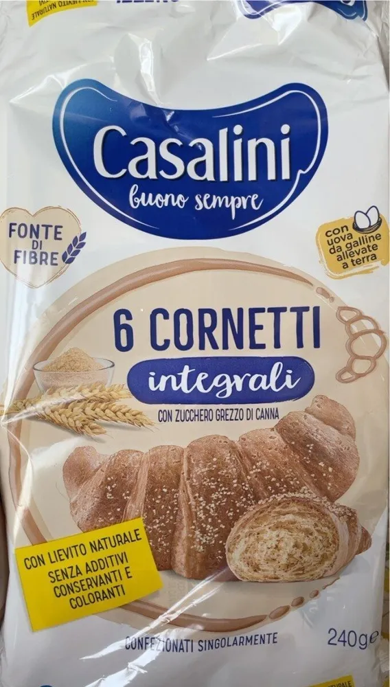 cornetti integrali con zucchero grezzo di canna