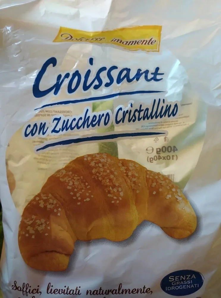 Croissant con zucchero cristallino