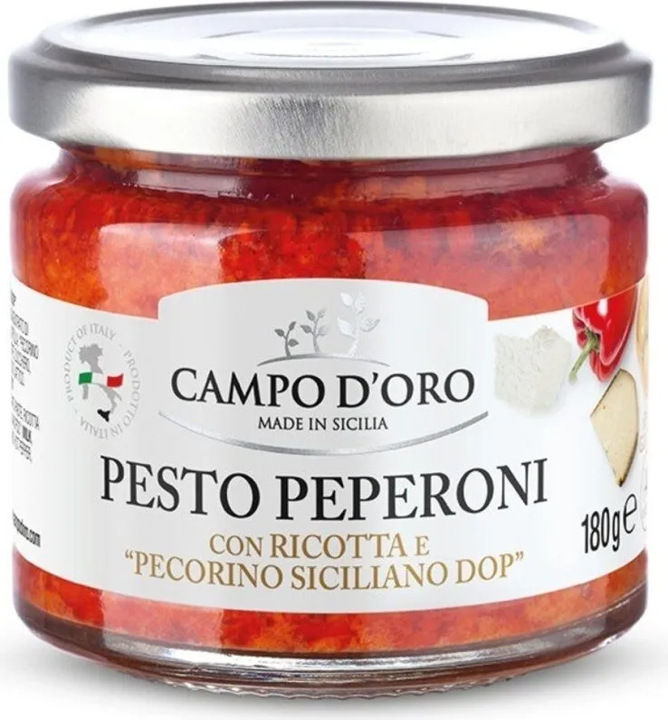 Pesto dIGPeperoni con ricotta e pecorino siciliano dop