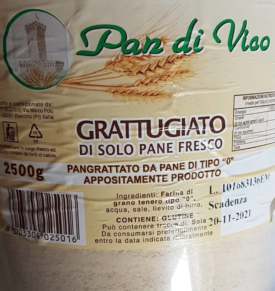 Grattuggiato di sole pane fresco