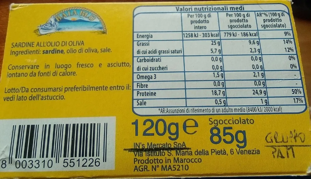 Sardine olio oliva