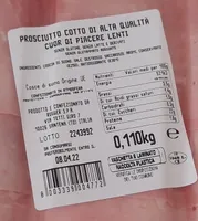 Prosciutto cotto alta qualità cuor di piacere lenti