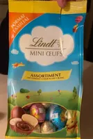 Lindt mini oeuf - Lait Fondant, coeur au lait, blanc