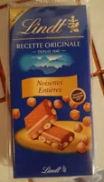 Lindt chocolat noisettes entières
