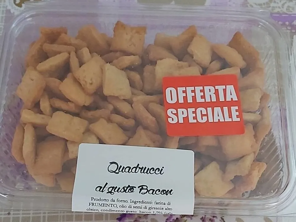 Quadrucci al gusto bacon