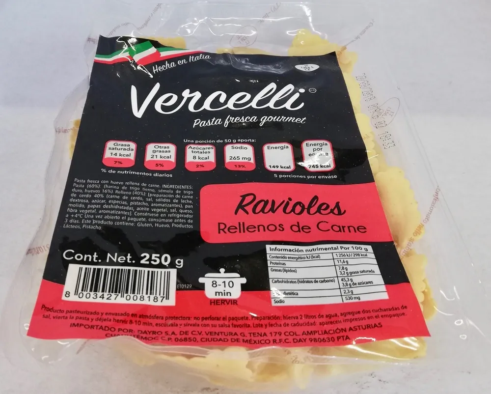 Vercelli Ravioles Rellenos de Carne