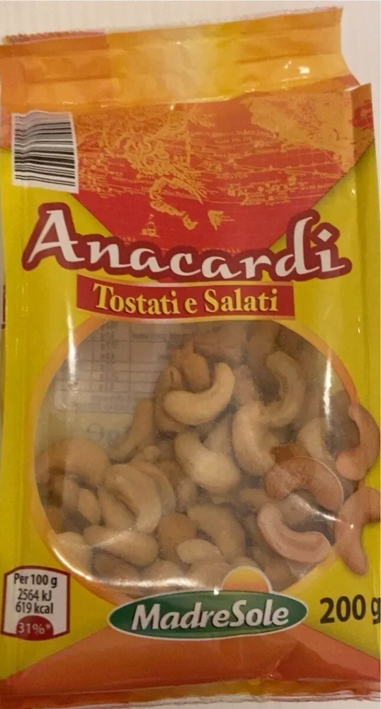 Anacardi tostati e salati