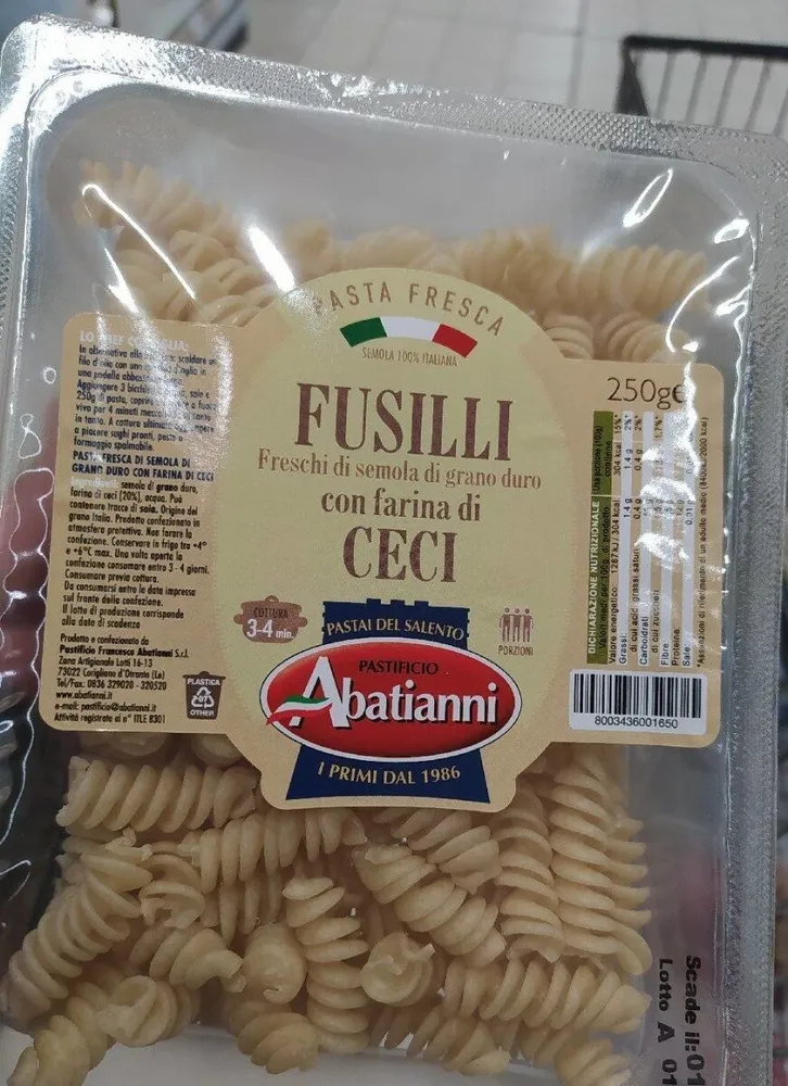 fusilli con farina di ceci