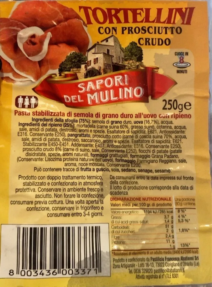 Tortellini con prosciutto crudo