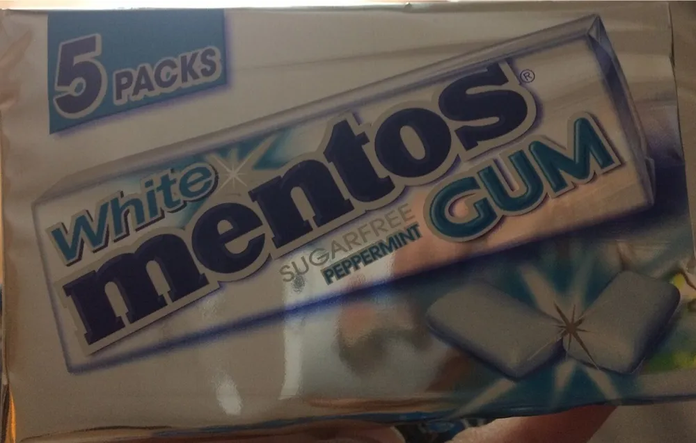 White Mentos Gum Peppermint