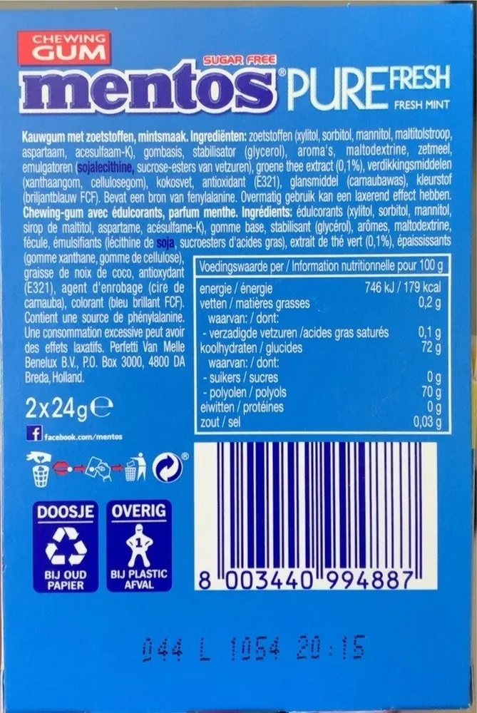 Mentos sugar free