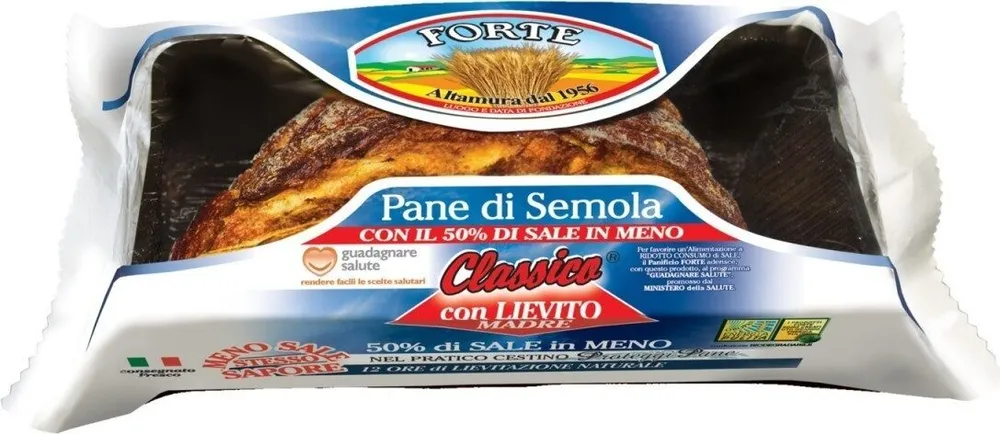 Pane di semola con di sale in meno