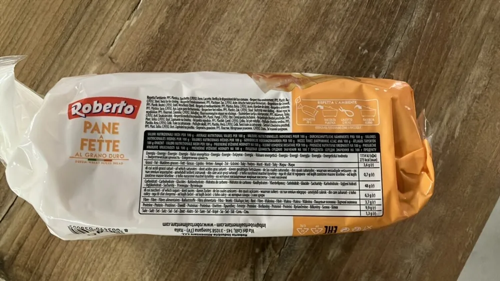 Pane a fette al grano duro